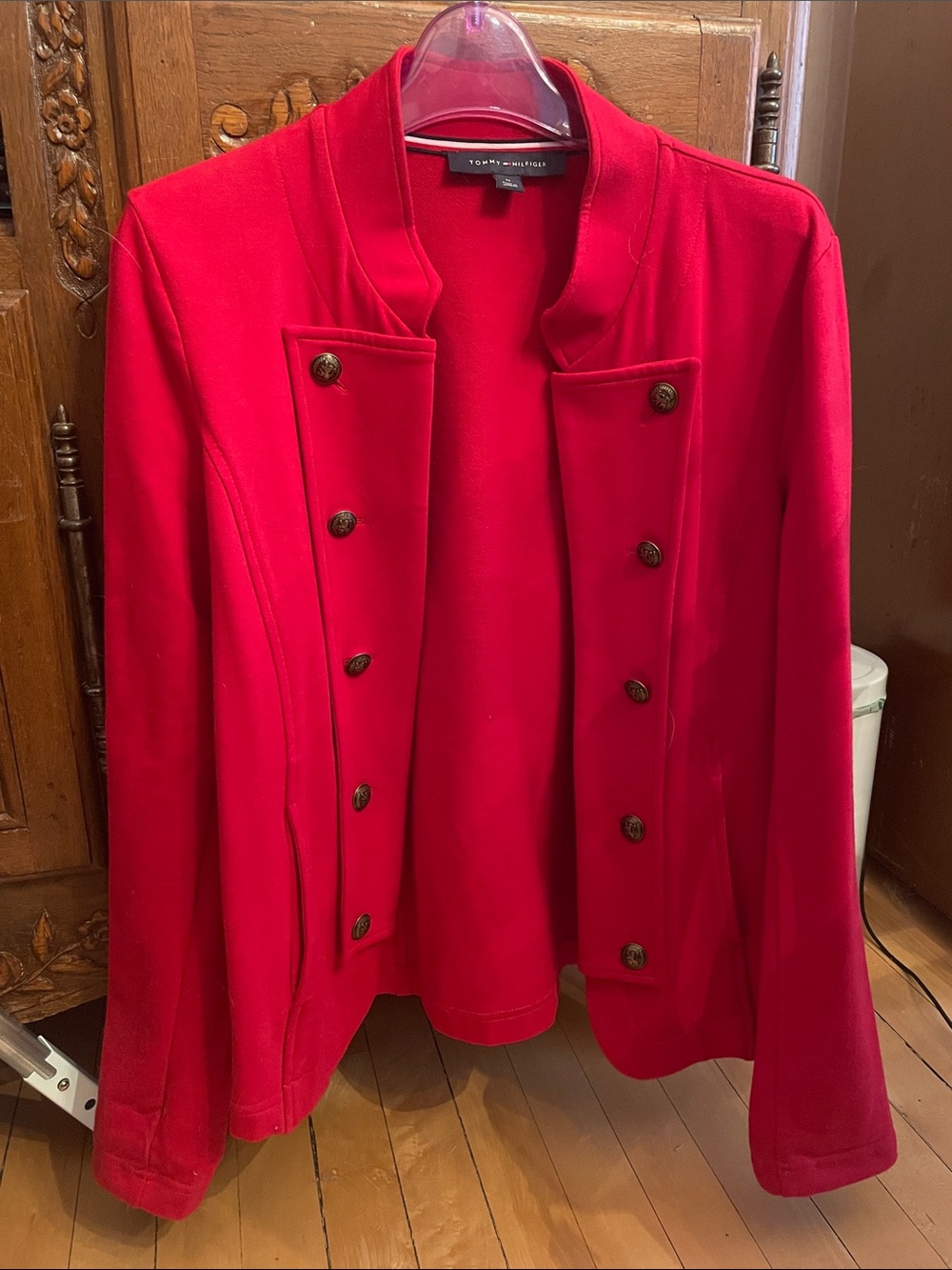Tommy Hilfiger Bold Red Military-Inspired Blazer
